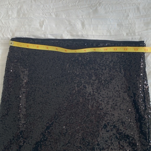 ONE LOVE CLOTHING LOS ANGELES Women’s Skirt Black Sequin Sparkle Pencil‎ Zip M - Picture 8 of 10